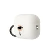 Apple AirPods Pro 2 Karl Lagerfeld silikoninis Karl Head 3D ausinių dėklas baltos spalvos