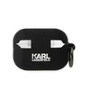 Apple AirPods Pro 2 Karl Lagerfeld silikoninis Karl Head 3D ausinių dėklas juodos spalvos