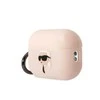 Apple AirPods Pro 2 Karl Lagerfeld silikoninis Karl Head 3D light ausinių dėklas rožinės spalvos