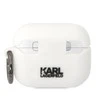 Apple AirPods Pro Karl Lagerfeld silikoninis Choupette Head 3D ausinių dėklas baltos spalvos