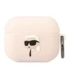 Karl Lagerfeld KLAPRUNIKP AirPods Prodėklas rožinės spalvos silikoninis Karl Head 3D
