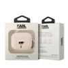 Apple AirPods Pro Karl Lagerfeld silikoninis Choupette Head 3D light ausinių dėklas rožinės spalvos