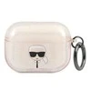 Apple AirPods Pro ausinių dėklas Karl Lagerfeld Glitter Karl`s Head (KLAPUKHGD) aukso spalvos