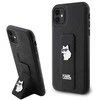 Apple iPhone 11 / XR Karl Lagerfeld dėklas Gripstand Saffiano Choupette Pins (KLHCN61GSACHPK) juodos spalvos