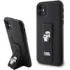Apple iPhone 11 / XR Karl Lagerfeld dėklas Gripstand Saffiano Karl&amp;Choupette Pins (KLHCN61GSAKCPK) juodos spalvos