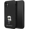 Apple iPhone 11 Karl Lagerfeld silikoninis dėklas Ikonik Metal Pin (KLHCN61SMHKNPK) juodos spalvos