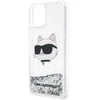 Karl Lagerfeld KLHCP12MLNCHCS Apple iPhone 12/12 Pro 6,1″ sidabrinis kietas dėklas Glitter Choupette Head