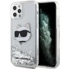 Apple iPhone 12 / 12 Pro Karl Lagerfeld dėklas Glitter Choupette Head (KLHCP12MLNCHCS) sidabrinės spalvos