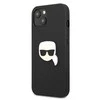 Dėklas Karl Lagerfeld KLHCP13SPKMK IPHONE 13 MINI 5.4 "Juodas/Juodas HARDCASE LEATHER IKONIK KARL`S HEAD METAL