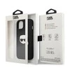 Dėklas Karl Lagerfeld KLHCP13SPKMK IPHONE 13 MINI 5.4 "Juodas/Juodas HARDCASE LEATHER IKONIK KARL`S HEAD METAL