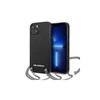 Apple iPhone 13 Mini Karl Lagerfeld dėklas odinis Textured And Chain (KLHCP13SPMK) juodos spalvos