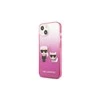 Apple iPhone 13 Mini Karl Lagerfeld dėklas Gradient Ikonik Karl &amp; Choupette (KLHCP13STGKCP) rožinės spalvos