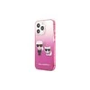 Apple iPhone 13 Pro Karl Lagerfeld dėklas Gradient Ikonik Karl &amp; Choupette (KLHCP13LTGKCP) rožinės spalvos