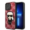 Apple iPhone 13 Pro Max Karl Lagerfeld dėklas Monogram Ikonik Patch raudonos spalvos