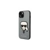 Apple iPhone 14 plus Karl Lagerfeld dėklas Saffiano Karl`s Head Patch sidabrinės spalvos