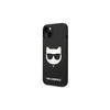 Apple iPhone 14 Plus Karl Lagerfeld dėklas silikoninis Choupette Head Magsafe juodos spalvos