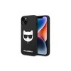 Apple iPhone 14 Plus Karl Lagerfeld dėklas silikoninis Choupette Head Magsafe juodos spalvos