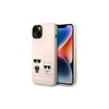 Apple iPhone 14 Plus Karl Lagerfeld dėklas silikoninis Karl & Choupette Magsafe (KLHMP14MSSKCI) rožinės spalvos