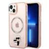 Apple iPhone 14 Plus Karl Lagerfeld dėklas Iconic Karl&amp;Choupette Magsafe (KLHMP14MHNKCIP) rožinės spalvos