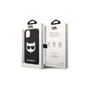 Apple iPhone 14 Plus Karl Lagerfeld dėklas silikoninis Choupette Head Magsafe juodos spalvos