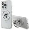 Karl Lagerfeld KLHMP14LHMRSKCH Apple iPhone 14 Pro 6.1″ baltos spalvos kietas dėklas Ring Stand Karl&Choupettte Mag