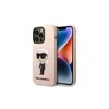 Apple iPhone 14 Pro Karl Lagerfeld dėklas Silicone Ikonik (KLHCP14LSNIKBCP) rožinės spalvos