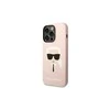 Karl Lagerfeld Liquid Silikoninis dėklas skirtas iPhone 14 Pro, rožinis