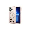Apple iPhone 14 Pro Karl Lagerfeld dėklas Karl &amp; Choupette Aliuminio Magsafe (KLHMP14LHKCP) rožinės spalvos
