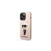 Apple iPhone 14 Pro Karl Lagerfeld dėklas Silicone Ikonik (KLHCP14LSNIKBCP) rožinės spalvos