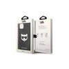 Apple iPhone 14 Pro Karl Lagerfeld dėklas Saffiano Choupette Head Patch juodos spalvos