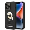 Apple iPhone 14 Pro Karl Lagerfeld dėklas Silicone Ikonik (KLHCP14LSNIKBCK) juodos spalvos