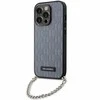 Karl Lagerfeld dėklas iPhone 14 Pro 6,1 KLHCP14LSACKLHPG sidabrinis kietasis dėklas Saffiano Mono Chain