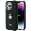 Apple iPhone 14 Pro Max Karl Lagerfeld dėklas Gripstand Saffiano Choupette Pins (KLHCP14XGSACHPK) juodos spalvos