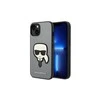 Apple iPhone 14 Pro Max Karl Lagerfeld dėklas Saffiano Karl`s Head Patch sidabrinės spalvos