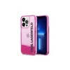 Apple iPhone 14 Pro Max Karl Lagerfeld dėklas Liquid Glitter Elong (KLHCP14XLCKVF) rožinės spalvos