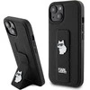 Apple iPhone 15 Plus Karl Lagerfeld dėklas Gripstand Saffiano Choupette Pins (KLHCP15MGSACHPK) juodos spalvos