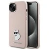 Apple iPhone 15 Plus Karl Lagerfeld silikoninis dėklas Choupette Metal Pin (KLHCP15MSMHCNPP) rožinės spalvos