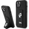 Apple iPhone 15 Plus Karl Lagerfeld dėklas Gripstand Saffiano Karl&amp;Choupette Pins (KLHCP15MGSAKCPK) juodos spalvos