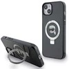 Apple iPhone 15 Plus Karl Lagerfeld dėklas Ring Stand Karl Head MagSafe (KLHMP15MHMRSKHK) juodos spalvos