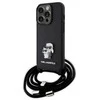 Karl Lagerfeld dėklas, skirtas iPhone 15 Pro 6,1 KLHCP15LSAKCPSK juodas HC Saffiano KC Metal Pin Crossbody