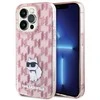 Dėklas Karl Lagerfeld Monogram Choupette iPhone 15 Pro Case - Rožinė