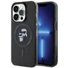 Apple iPhone 15 Pro Karl Lagerfeld dėklas Karl&amp;Choupette Glitter MagSafe (KLHMP15LHGKCNOK) juodos spalvos