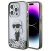 Karl Lagerfeld KLHCP15LLKKNSK Apple iPhone 15 Pro 6.1″ skaidrus kietas dėklas Liquid Glitter Ikonik