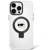 Karl Lagerfeld KLHMP15XHMRSKHH Apple iPhone 15 Pro Max 6.7″ baltos spalvos kietas dėklas Ring Stand Karl Head MagSafe