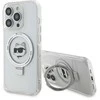 Apple iPhone 15 Pro Max Karl Lagerfeld dėklas Ring Stand Choupette Head MagSafe (KLHMP15XHMRSCHH) baltos spalvos