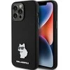 Dėklas Karl Lagerfeld KLHCP15XSMHCNPK Apple iPhone 15 Pro Max 6.7″ juodos spalvos Silicone Choupette Metal Pin