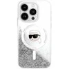Karl Lagerfeld Liquid Glitter Karl Head MagSafe Apple iPhone 16 Pro - dėklas telefonui skaidrus
