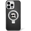 Apple iPhone 15 Pro Max Karl Lagerfeld dėklas Ring Stand Karl Head MagSafe (KLHMP15XHMRSKHK) juodos spalvos