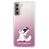 Samsung Galaxy S21 Ultra Karl Lagerfeld dėklas Choupette Fun (KLHCS21LCFNRCPI) rožinės spalvos