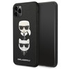 Apple iPhone 11 Pro Max Karl Lagerfeld dėklas Saffiano Ikonik Karl&amp;Choupette Head (KLHCN65SAKICKCBK) juodos spalvos